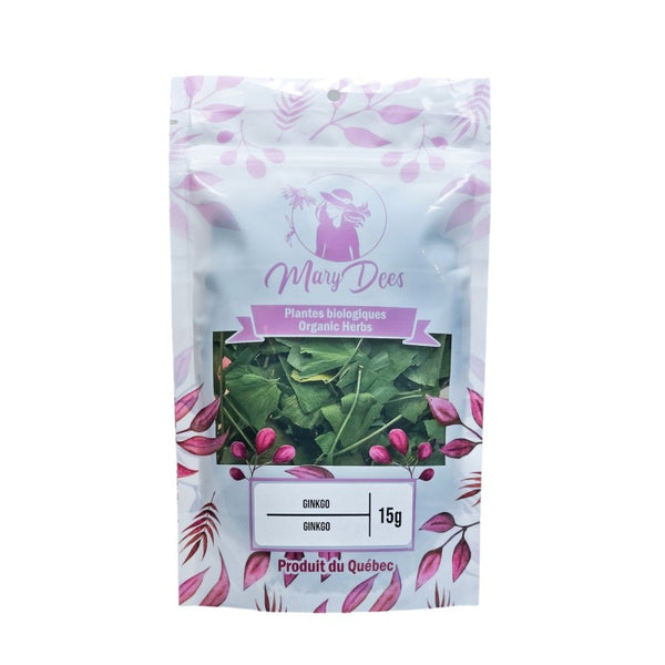 Ginkgo (Ginkgo biloba) biologique — feuilles entières 15 g