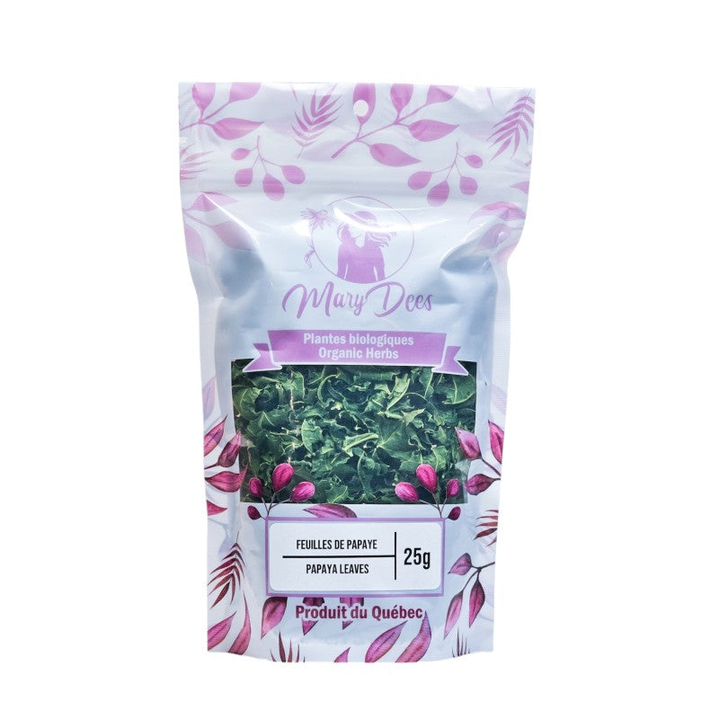 Papaye biologique (Carica papaya) — feuilles 25 g, Mary Dee's | Herboristerie Desjardins