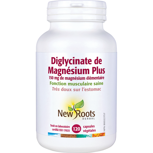 Diglycinate de Magnésium Plus, New Roots Herbal, 120 capsules