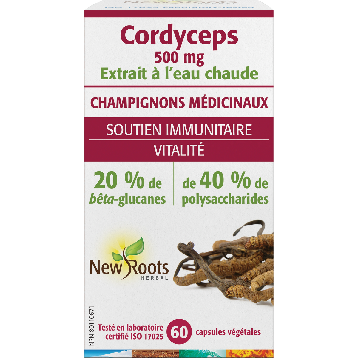 Cordyceps 500 mg, New Roots Herbal, 60 capsules
