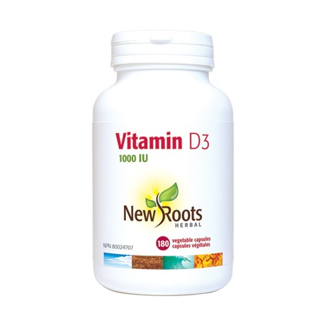 NROOTS vitamine D3 1000 UI - 180 caps - — Herboristerie Desjardins