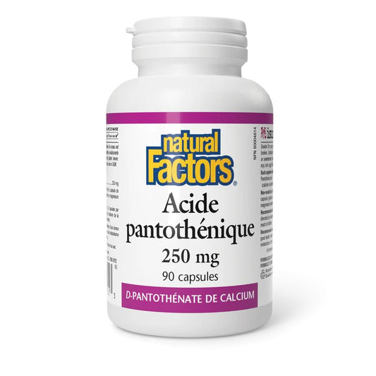 Acide pantothénique 250mg (90 capsules) — Herboristerie Desjardins
