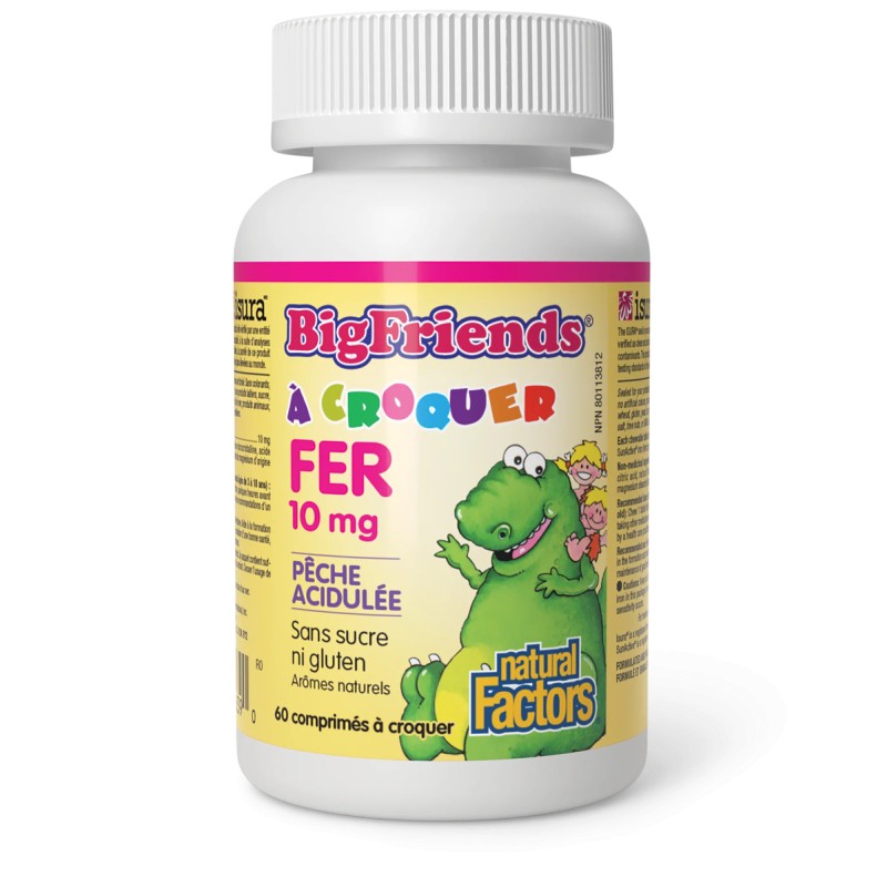 Fer à croquer 10mg pêche acidulée — Herboristerie Desjardins