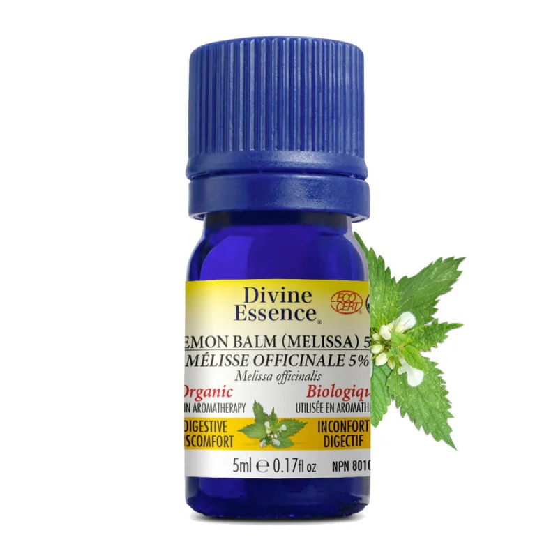 Huile essentielle Mélisse Officinale 5% Biologique- 5ml 5 ml — Herboristerie Desjardins