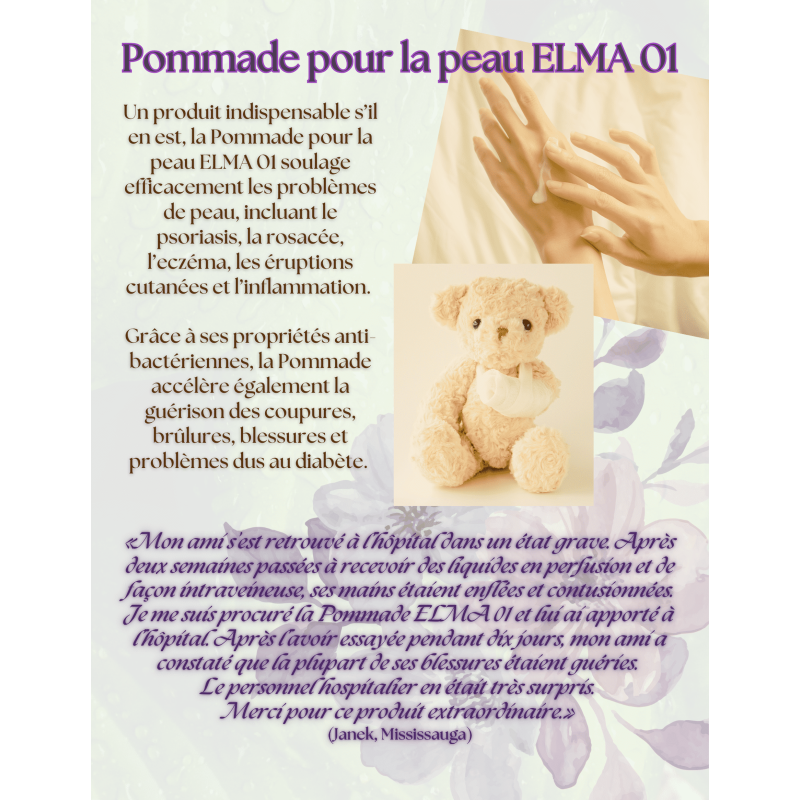 Pommade pour la peau ELMA 01- 20 ml — Herboristerie Desjardins