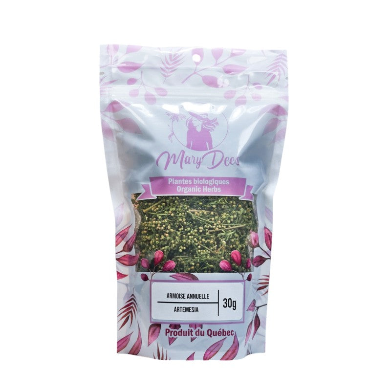 Armoise annuelle biologique (Artemisia annua) — feuilles et fleurs coupées 30 g, Mary Dee's | Herboristerie Desjardins