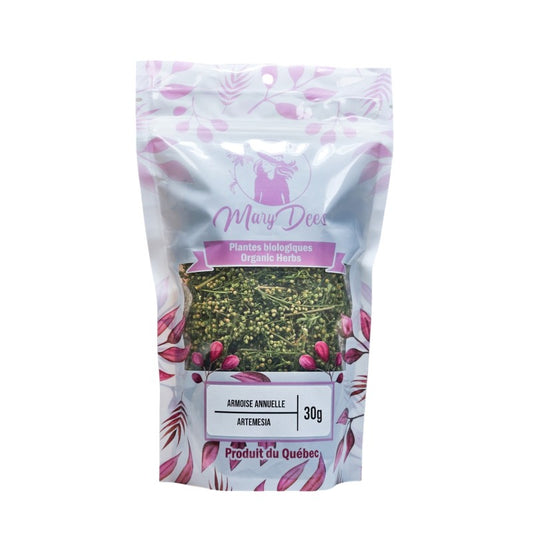 Armoise annuelle biologique (Artemisia annua) — feuilles et fleurs coupées 30 g, Mary Dee's | Herboristerie Desjardins