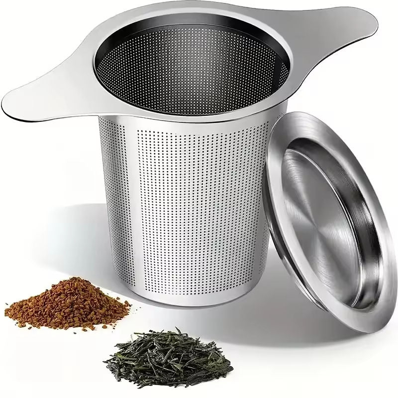 Infuseur à thé extra-large en acier inoxydable avec couvercle