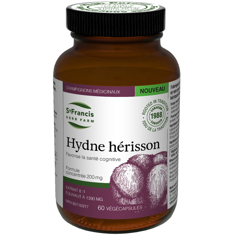 Hydne hérisson (Lion's Mane) — 60 capsules — St-Francis herb farm