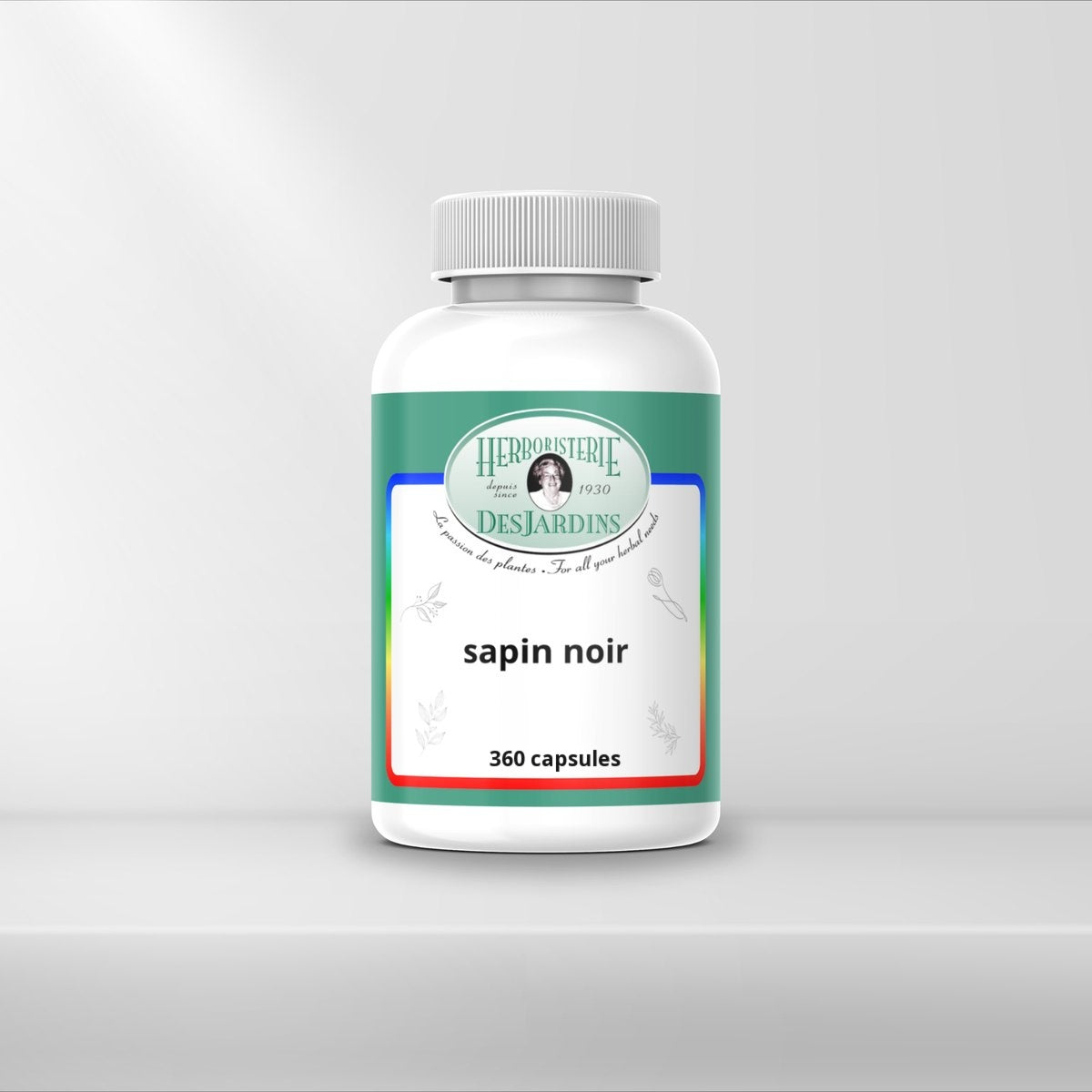 Sapin Noir, pot de 360 capsules — Herboristerie Desjardins